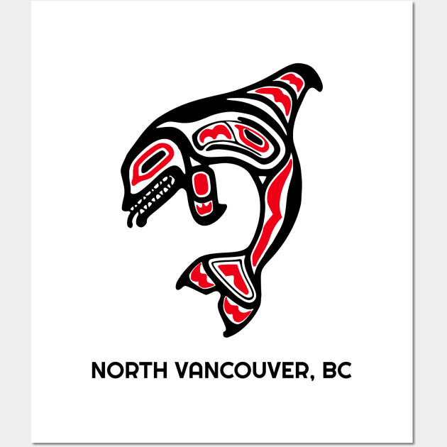 North Vancouver, British Columbia Red Orca Killer Whale Northwest Native Fisherman Tribal Gift Wall Art by twizzler3b